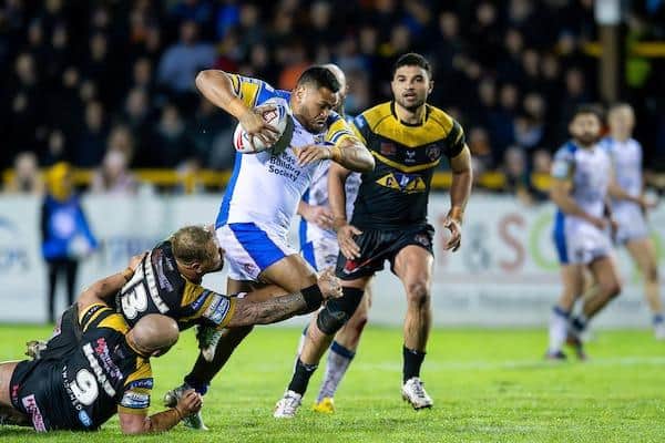 Slamming Sam Lisone changed the game when he came off the bench for Leeds Rhinos at Castleford Tigers. Picture by Allan McKenzie/SWpix.com.