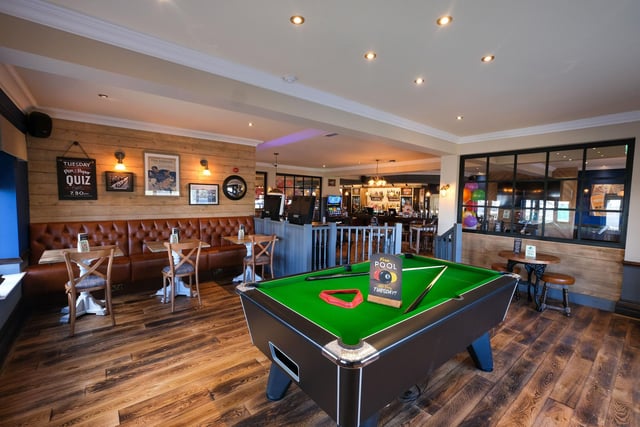 The refurbished venue includes a pool area where it's free to play on Sunday evenings.