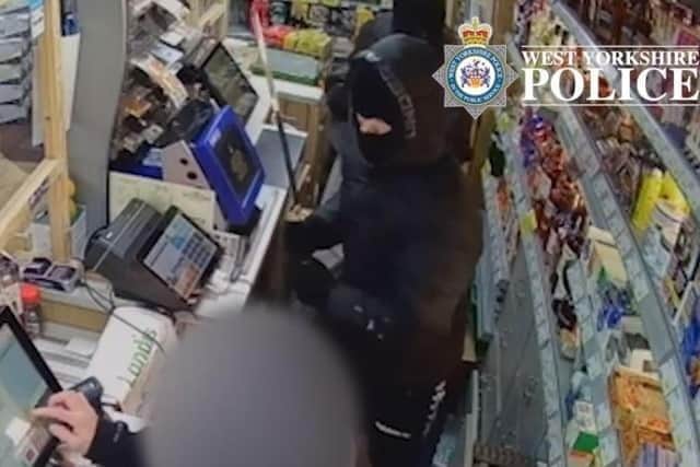 The clear CCTV from the Londis shop picked up the robbers' voices, which helped bring them to justice. (pic by WYP)