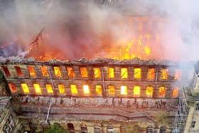 The original March 2022 fire which destroyed Dalton Mills