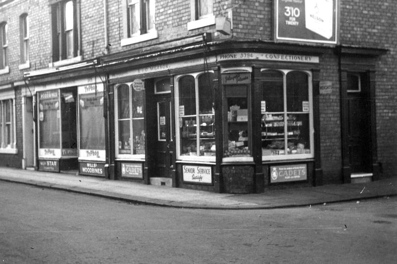 This photo of E. & O. Measor's corner shop is undated. It was located near Plevna Street which used to be in the area of Lynnfield School. Photo: Hartlepool Library Service.