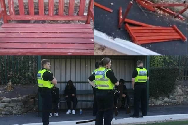 A Leeds bowling society has identified the culprits of vandalism of a memorial bench after setting up a trap to catch them.