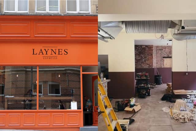 Laynes Espresso is being fitted with a new kitchen, extension and a full refurbishment (Photo right: Laynes Espresso)