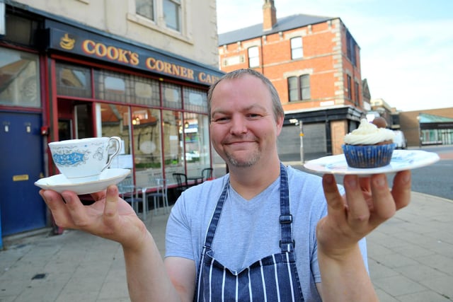 Jason Cook outside Cooks Corner Cafe in Church Square in 2013.