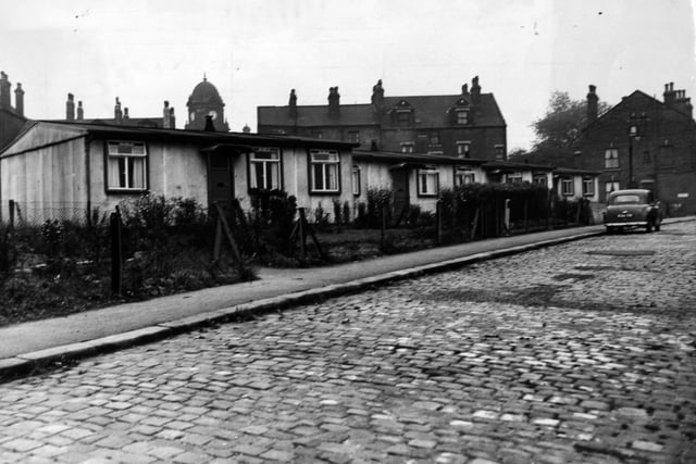 Prefab housing on Crossfield Street in Woodhouse in October 1955.