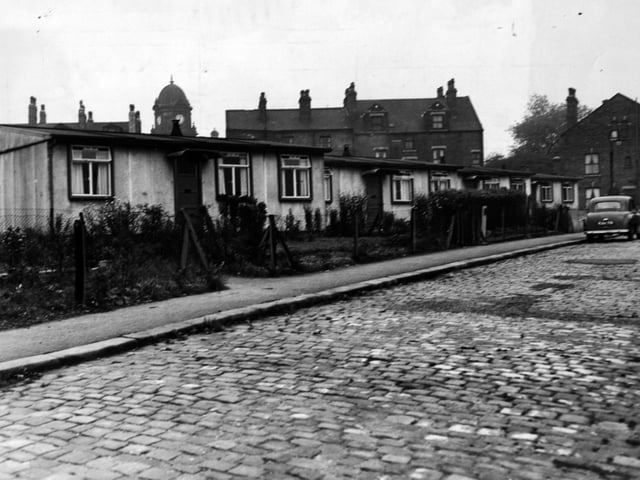 Prefab housing on Crossfield Street in Woodhouse in October 1955.
