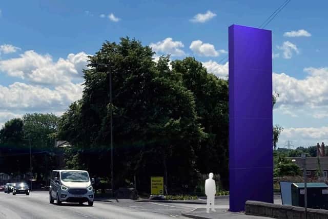 How the new 8m-high sign could look if Wakefield Trinity is granted permission to install it outside the DIY Kitchens Stadium. Image: adi.tv