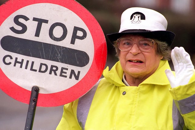 Lollipop lady Elsie Littlewood, 70, was told she was too old to do her job in February 1997.