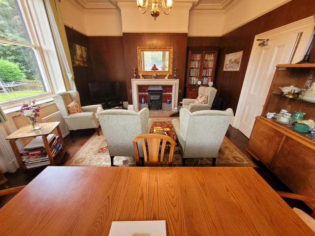 One of the light and large reception rooms within the house.
