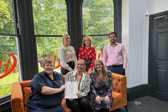 Back L-R Ellie Evans (trainee), Laura Stafford (Director, TEP), Sayid Molik (trainee) Bottom L-R Sarah from Christian Aid, Lorna Ibbotson (Apprentice) and Sarah Burrow (solicitor)