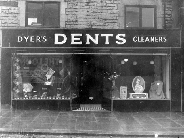 Dents: cleaners and dyers on North Lane pictured in January 1940. The window display showcases rug-making kits.