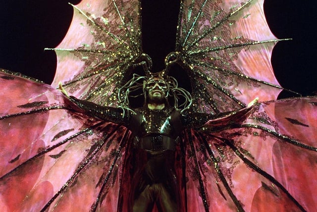 Carnival Messiah was being staged at West Yorkshire Playhouse. Pictured is David Hamilton as Eshu, the Dark Angel.