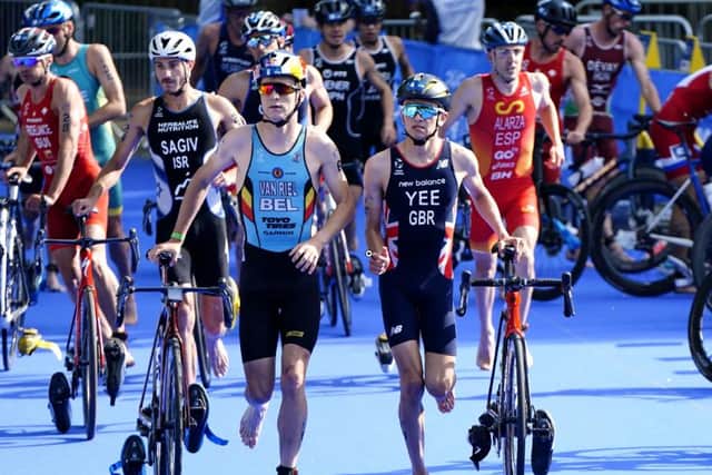 Alex Yee and AJ Bell at the World Triathalon Championship 2021.