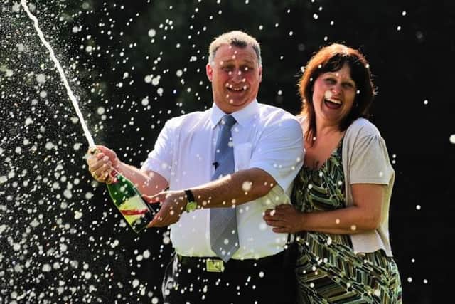 Graham and Amanda Nield after winning the lottery in 2013. Photo: Camelot