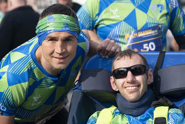 Rob Burrow and Kevin Sinfield (left). (Pic credit: Danny Lawson / PA)