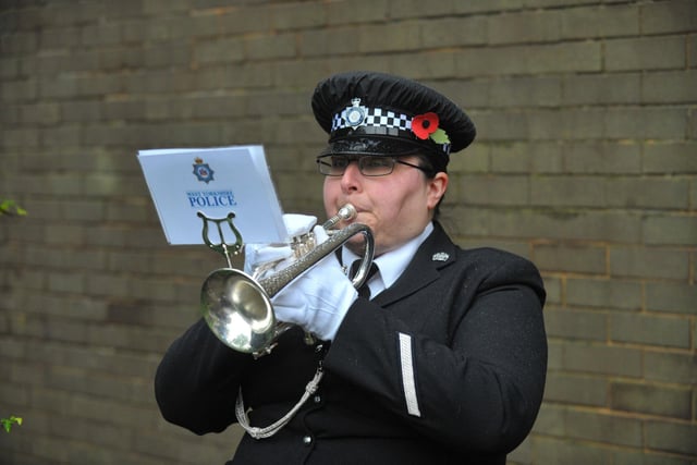 Ruth Wilson of the West Yorkshire Police band plays The Last Post
