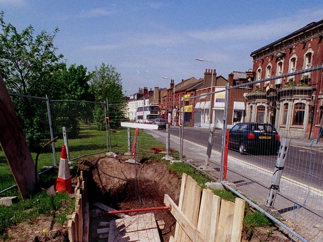 This large hole at the junction of Burley Road and Studio Road was proving a talking point among the local community in April 1999.