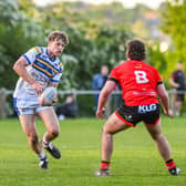 Daniel Stelfox on the ball for Leeds Rhinos under-18s against Bradford Bulls . Picture by Tom Pearson/Leeds Rhinos.