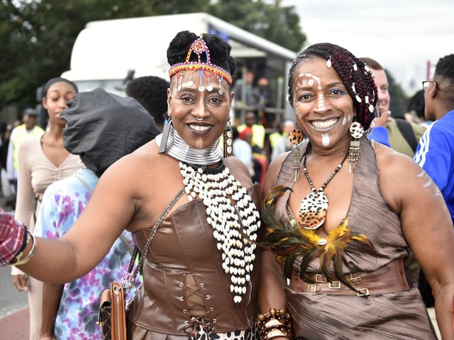 People were in high spirits for the morning parade.