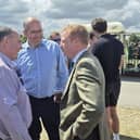 NFU County Chair Andrew Sewell, NFU President Tom Bradshaw and MP Robbie Moore