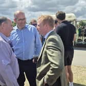NFU County Chair Andrew Sewell, NFU President Tom Bradshaw and MP Robbie Moore