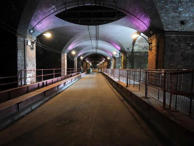 This landmark Leeds construction, on Dark Neville Street, was originally built to support Leeds City Station. According to Visit Leeds, the Dark Arches are a network of brick arches and the River Aire runs underneath and through them.