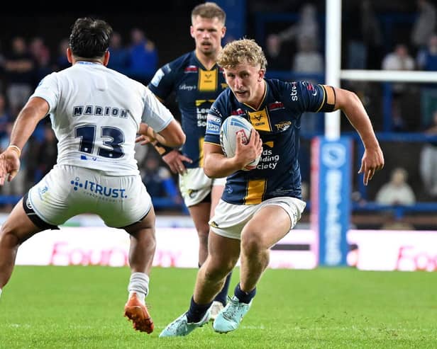 Leeds Rhinos' Zak Lloyd, who made his Betfred Super League debut against Toulouse Olympique last month, has been named in the Yorkshire academy squad. Picture by Matthew Merrick/SWpix.com.