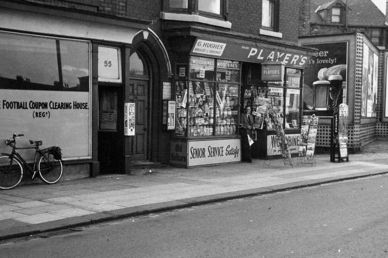 G.Hughes' newsagent's shop was in Raby Road near the Mill House pub. Photo: Hartlepool Library Service.