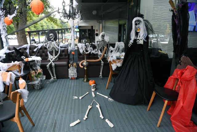 Oakwood residents may have noticed the lounge's eye-catching Halloween decorations.
