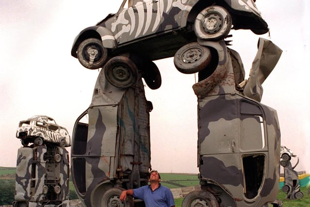Stonehenge like structures made from old VW Beetle cars were put up on site for revellers to enjoy.