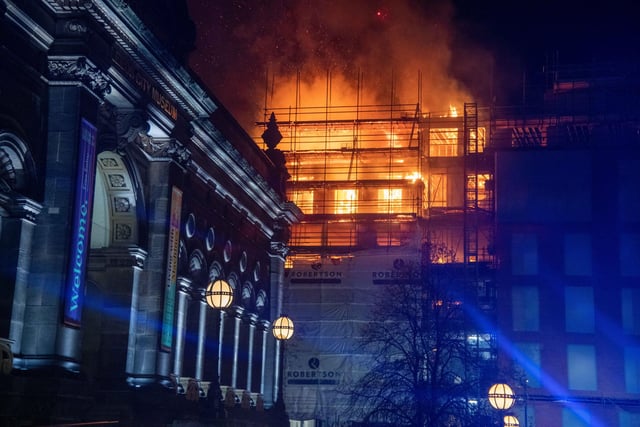 Fire at the Leonardo Building in Leeds City Centre last night. (Photo: Mark Bickerdike)