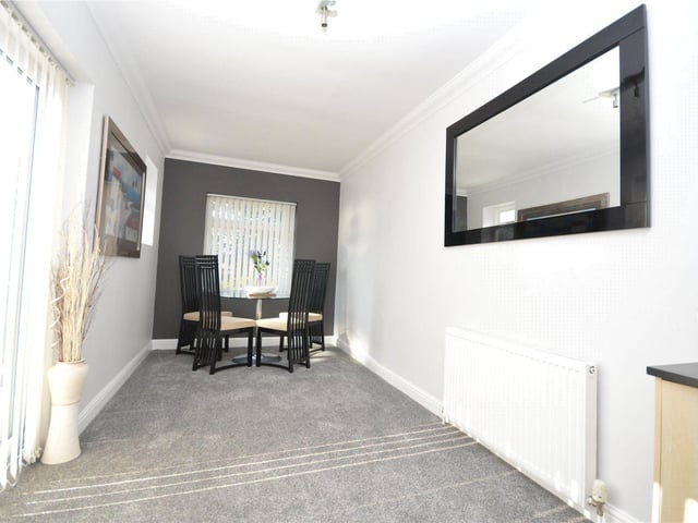 The dining space is a great size and has ample room for a dining table and chairs, offering somewhere for the family to gather at mealtimes.