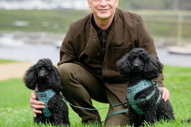 Chris with his own Poodles, Sid and Nancy