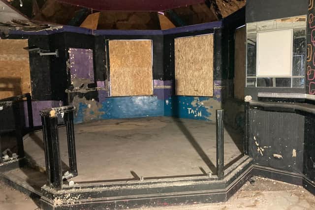The building has been derelict since a suspected arson attack in 2017. LDRS image