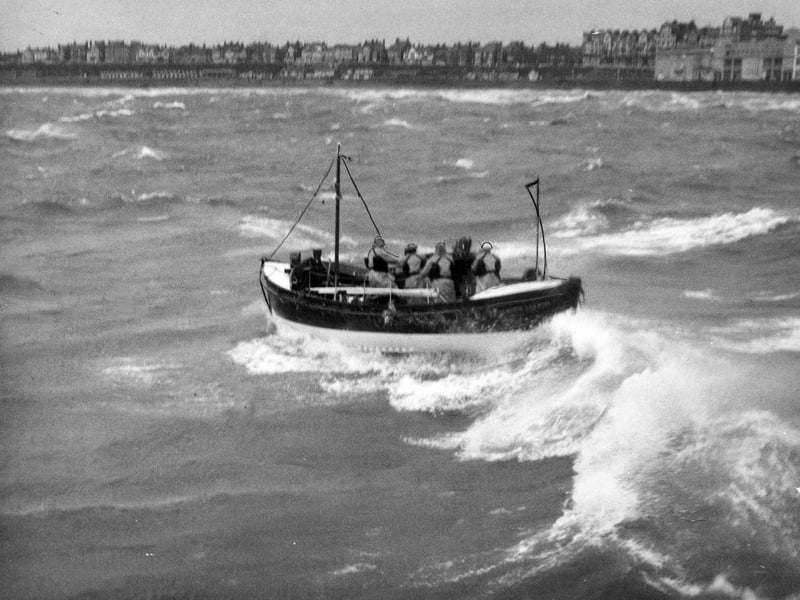 August 1962 and the Bridlington lifeboat goes to the aid of boatloads of weekend anglers caught in a gale.