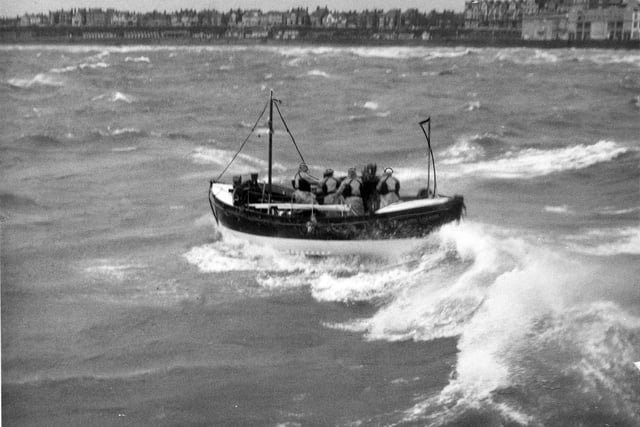 August 1962 and the Bridlington lifeboat goes to the aid of boatloads of weekend anglers caught in a gale.