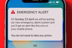 An emergency alert will be sent across UK on 23 April. Picture: Cabinet Office