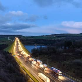 Closures are in place on the M62 in West Yorkshire as police investigate a crash.