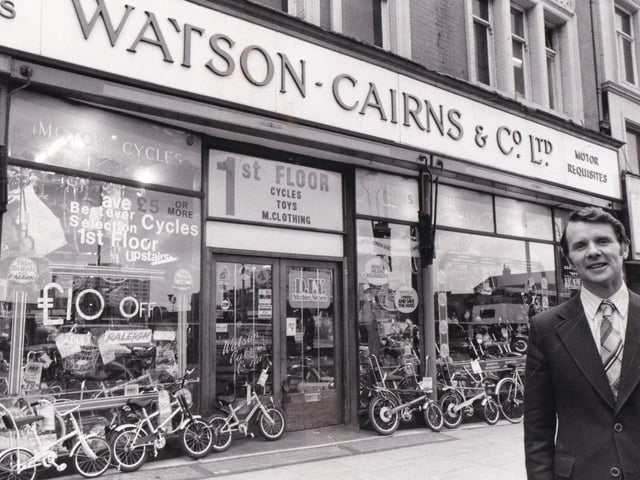 Watson Cairns & Co on Lower Briggate. Pictured is managing director Jim Cairns in June 1980.