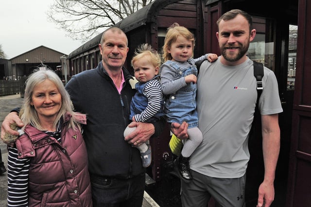 Marvyn Stafford of Cranmore Bowls with family wife Deborah, son Jordan, and children Emblerley, one, and Posie, three. (pic by Steve Riding)