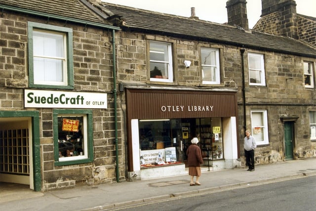 Boroughgate showing the former Otley Library premises. This library has since been transferred to a new building on Nelson Street, which opened in 2006.