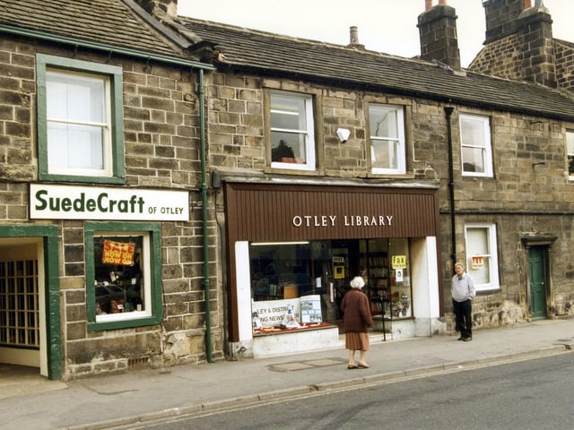 Boroughgate showing the former Otley Library premises. This library has since been transferred to a new building on Nelson Street, which opened in 2006.
