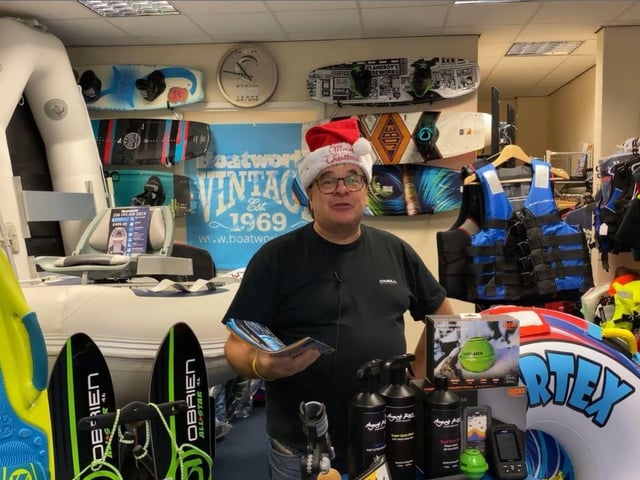 Dave enjoying the festive spirit at Boatworld