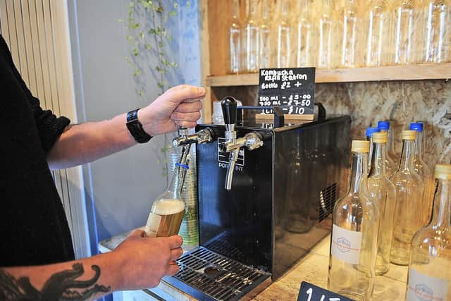 Functional Drinks Club in Otley offers kombucha on tap. It also offers a number of non-alcoholic beverages and alternatives.