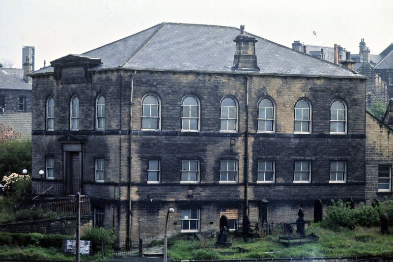 The Rehoboth Chapel, pictured in May 1968 after its closure as a place of worship, when it was being used as a carpet warehouse. It boasted seating for 600 on a lower and upper floor with schoolrooms below. There was also a separate Hall which had two large halls and several classrooms. The origins of the chapel date back to 1764.