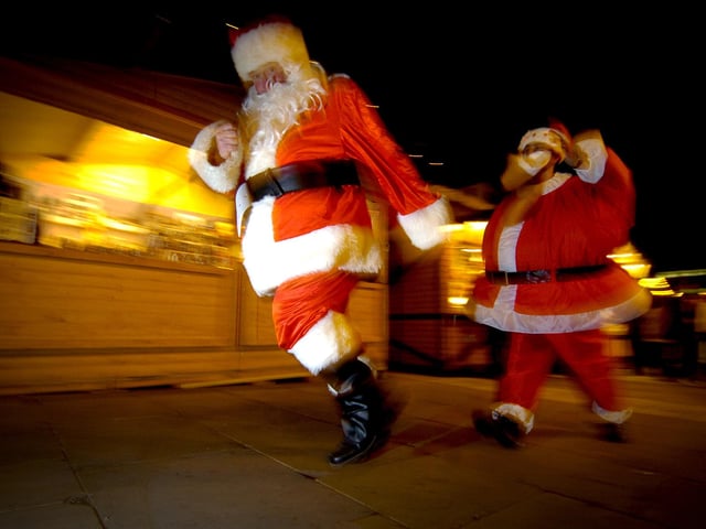 Pictured is the Santa dash fundraising event by St Gemma's Hospice in the Christmas German Market.