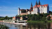 Viking Longship Beyla near the Albrechtsburg Castle along the Elbe River in Meissen, Germany. Image: Viking Cruises