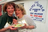 Lynn Hayward and Mandy Marsden owners of the 'Slice Girls' sandwich bar on Upper Wortley Road. Pictured in May 1997.