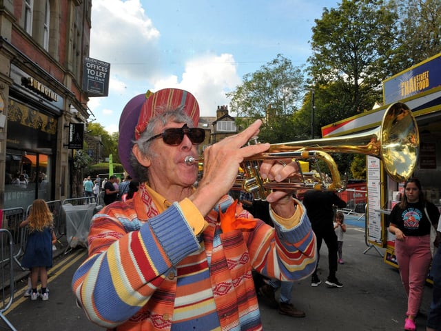Trumpet player Phil Green in Regent Street
