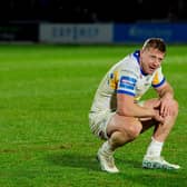 Full-back Lachie Miller's disappointment is obvious following Leeds Rhinos' Challenge Cup defeat at Wakefield Trinity in March. Picture by Allan McKenzie/SWpix.com.